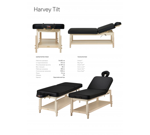 Массажный стол стационарный Master Harvey Tilt
