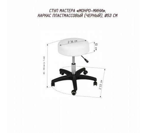 Стул мастера «Монро-мини», на черном пластмассовом каркасе