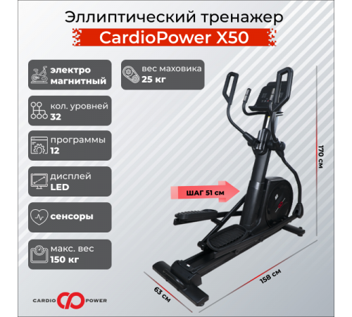 Эллиптический тренажер CardioPower X50