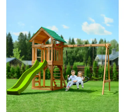Детский игровой комплекс UNIX Kids (6 in 1) Light Green