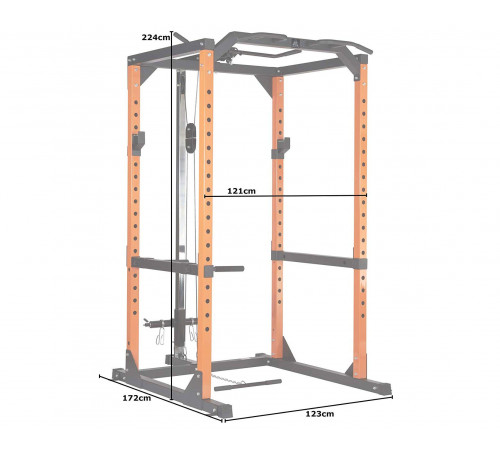 Рама силовая и тяга сверху DFC черный/оранж. (четыре короба)