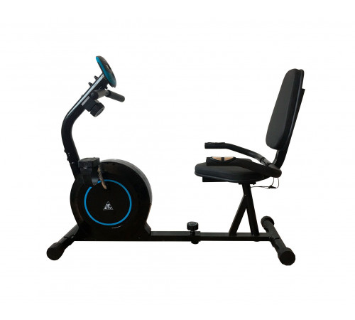 Велотренажер DFC B504R магнитный (черный корпус, голубая полоса)