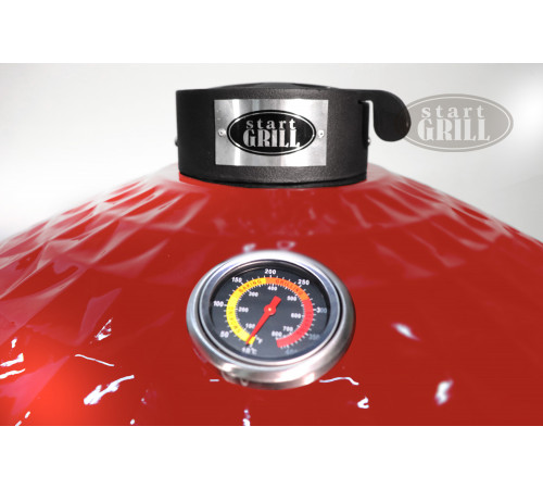 Керамический гриль-барбекю 24 дюйма (красный) (61 см)